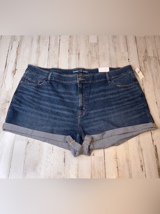 Old Navy Pants - Old Navy Mid-rise Boyfriend Dark Blue Rolled Hem Denim Shorts Plus Size 24